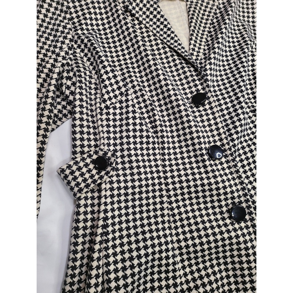 Julian Taylor New York Houndstooth Longline Jacket Blazer Black White Size 22W - Picture 3 of 7